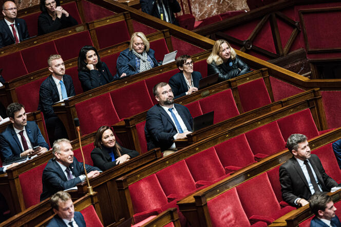 Le député RN de Gironde, Grégoire de Fournas, lors des questions au gouvernement, à l’Assemblée nationale, le 3 novembre 2022.