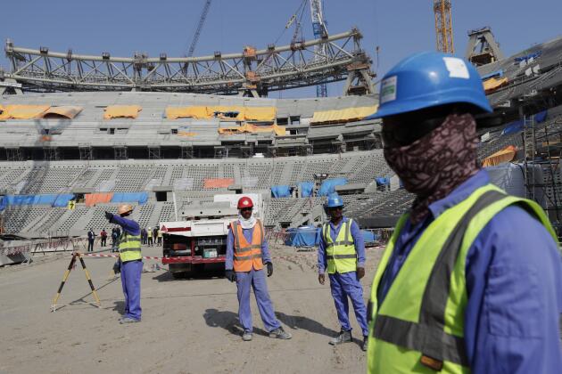 Le chantier du stade de Lusail qui doit accueillir la finale de la Coupe du monde de football 2022 au Qatar, le 20 décembre 2019.