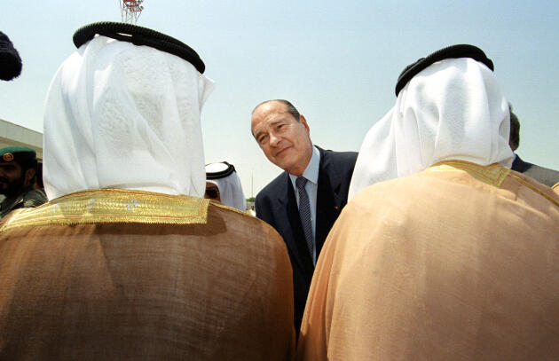 Jacques Chirac accueilli à Doha, en juillet 1996.