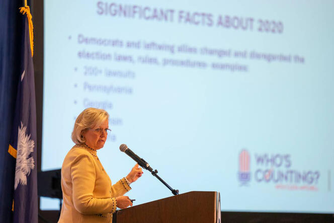 Cleta Mitchell at the Republican Party conference in Myrtle Beach, South Carolina, USA, on October 30, 2021.  
