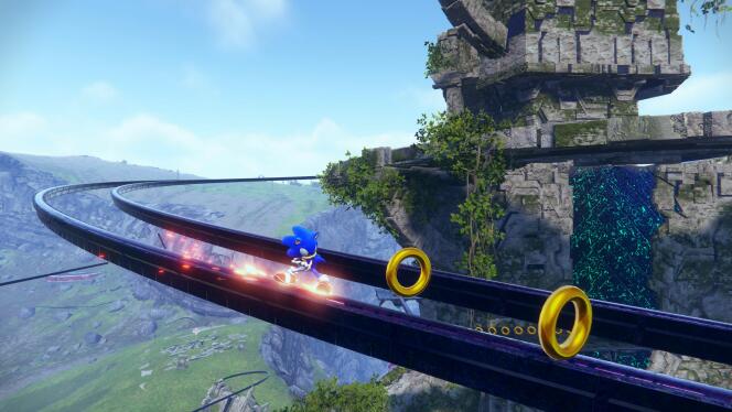 Pour grimper sur de très nombreuses structures, Sonic n’aura d’autre choix que d’emprunter des structures artificielles, comme des rails ou des tremplins.