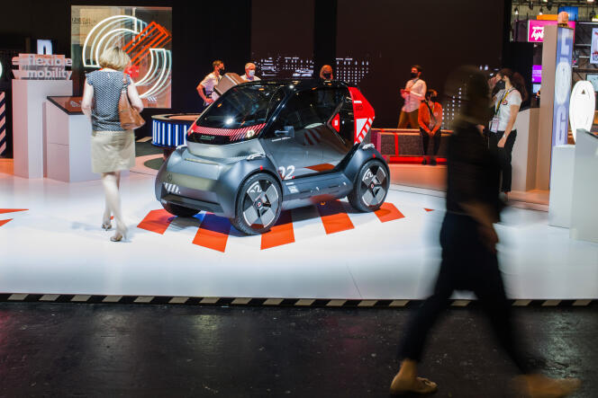 La voiture électrique Mobilize Bento de Renault à la conférence Viva Technology au Parc des Expositions de la Porte de Versailles à Paris le 18 juin 2021. 
