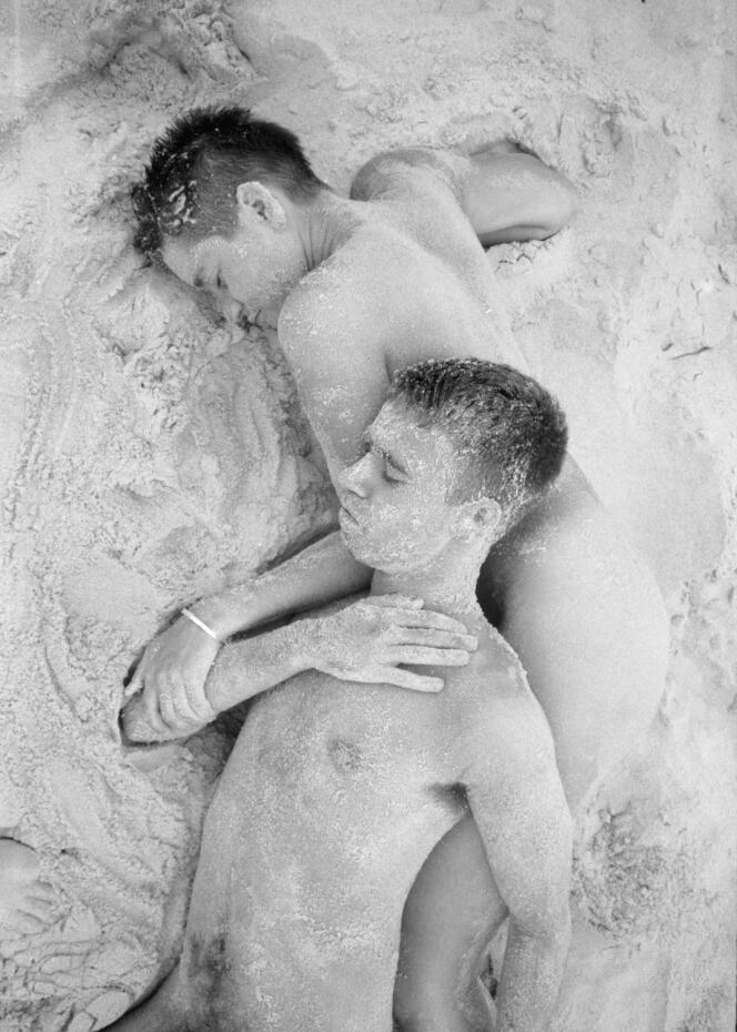 Alexandra Bircken and Lutz Huelle in 1989, on the beach at Mimizan, shot by their friend Wolfgang Tillmans, now a photographer.