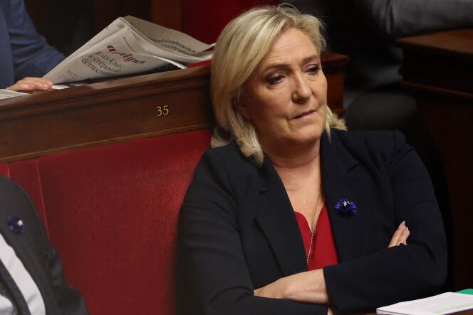 Marine Le Pen sur les bancs de l’Assemblée nationale, le 8 novembre 2022.