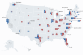 Consultez notre carte interactive des résultats des midterms aux Etats-Unis