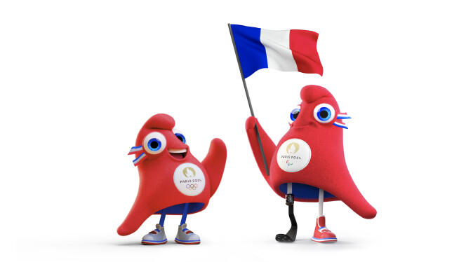 Les Phryges, les mascottes des Jeux olympiques et paralympiques de Paris 2024. 