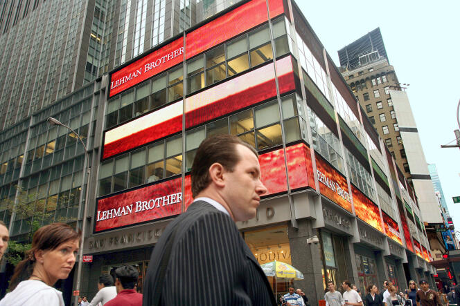 The headquarters of Lehman Brothers in New York, September 12, 2008.