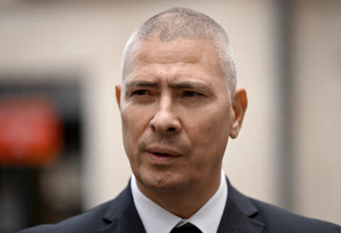 The prefect of the French administrative department of Herault Hugues Moutouh arrives in Montpellier's city centre after a police operation related to security toward drug trafficking on October 28, 2021. (Photo by Pascal GUYOT / AFP)