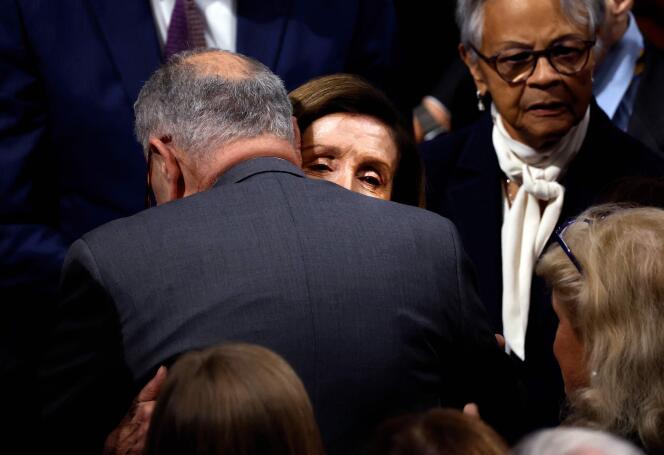 Nancy Pelosi à la Chambre des représentants à Washington après avoir annoncé qu'elle n'avait plus l'intention de se présenter à la présidence démocrate, le 17 novembre 2022.