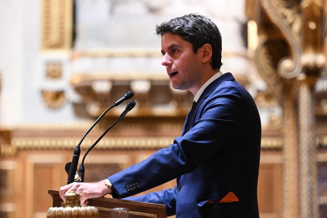 Gabriel Attal, au Sénat, à Paris, le 17 novembre 2022.