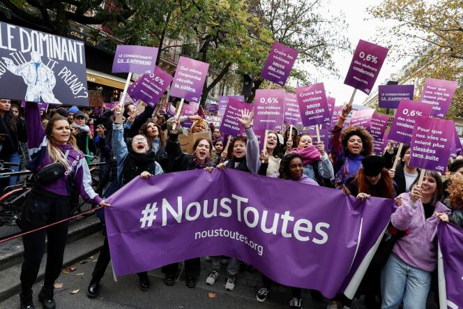 Une manifestation contre les violences faites aux femmes, le 19 novembre 2022, à Paris.