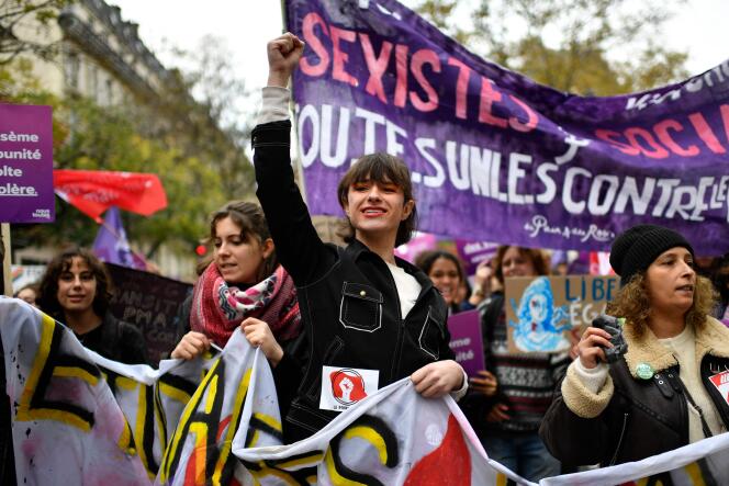 Gathering of the feminist collective NousToutes, in Paris on November 19, 2022.