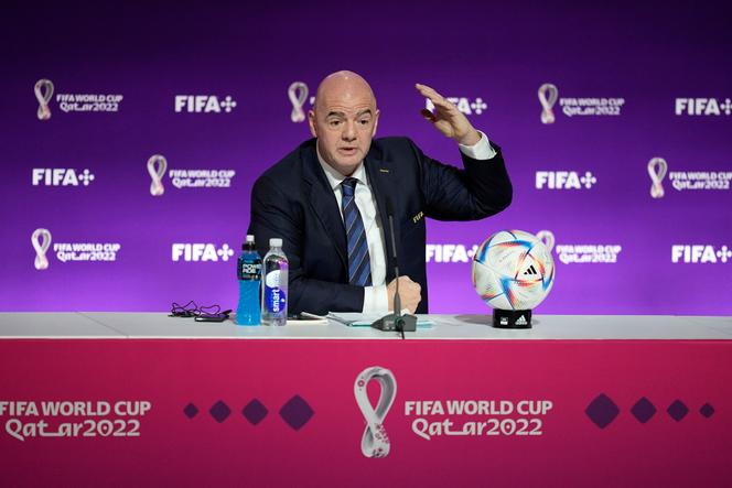 El presidente de la FIFA, Gianni Infantino, el sábado 19 de noviembre de 2022, durante una conferencia de prensa en Doha. 