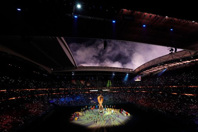 Pendant la cérémonie d’ouverture de la Coupe du monde de football, à Al-Khor, au Qatar, le 20 novembre 2022.