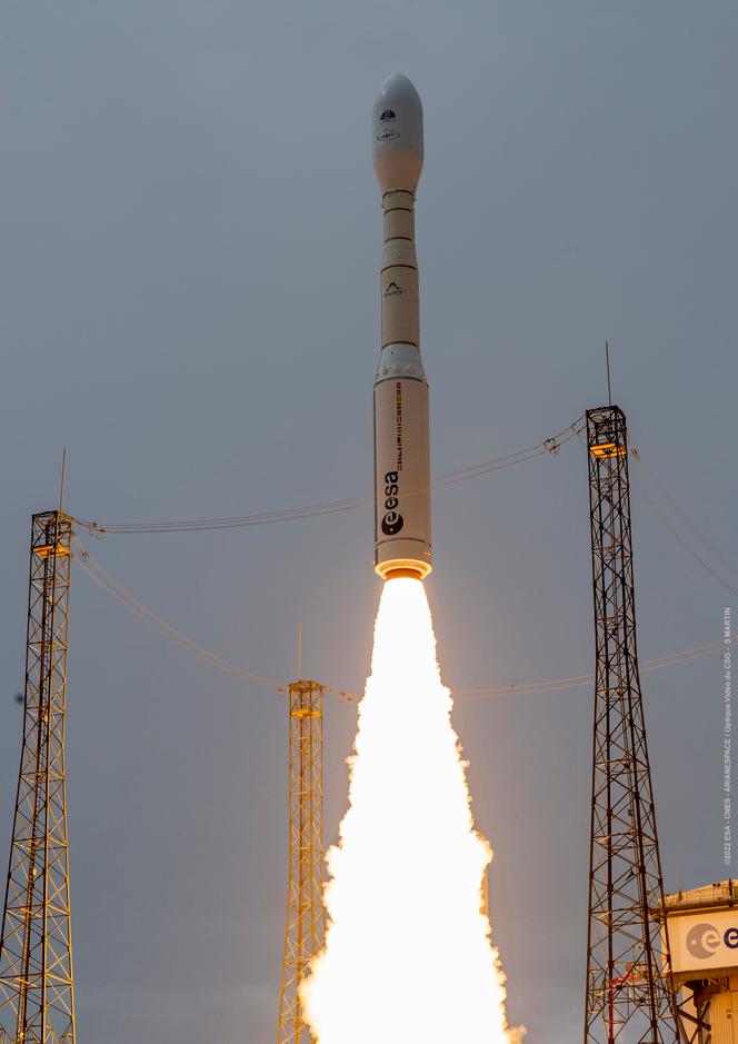 Un lancement test de la fusée Vega-C, à la base spatiale de Kourou, en Guyane française, le 13 juillet 2022. 