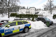 The house where security services arrested two people suspected of espionage, in the Stockholm area. November 22, 2022. 