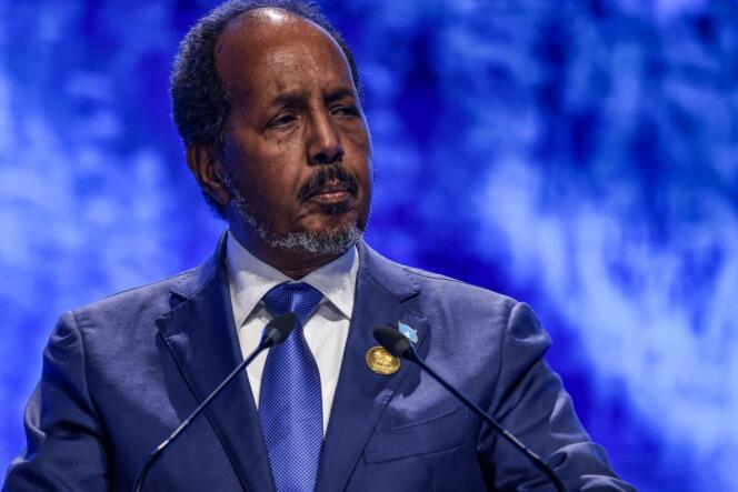 Le président somalien Hassan Cheikh Mohamoud à la COP27 à Charm El-Cheikh, en Egypte, le 8 novembre 2022.
