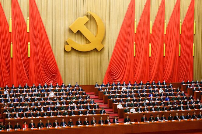 Cérémonie de clôture du 20e congrès du Parti communiste chinois (PCC), à Pekin, le 22 octobre 2022.