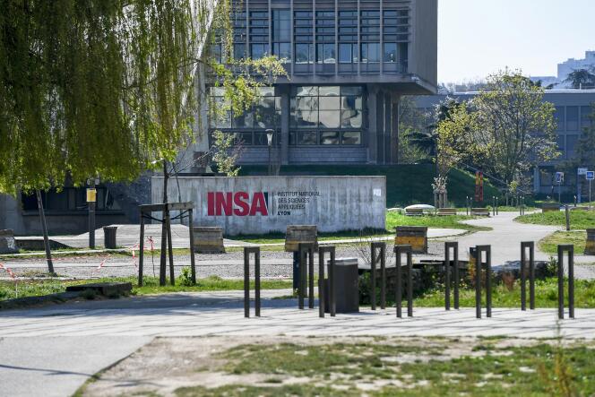 Campus de l’INSA, à Villeurbanne, commune limitrophe de Lyon, le mercredi 26 mars 2020.