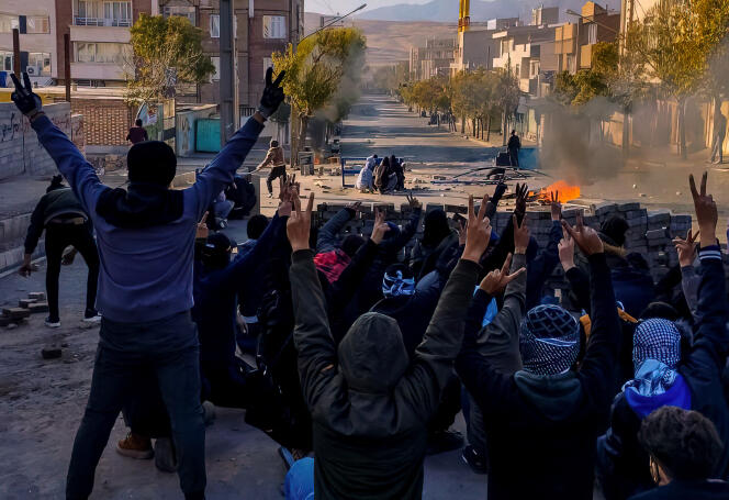 Demonstration against the Iranian regime in the city of Marivan in Kurdistan (northwest Iran), November 19, 2022.