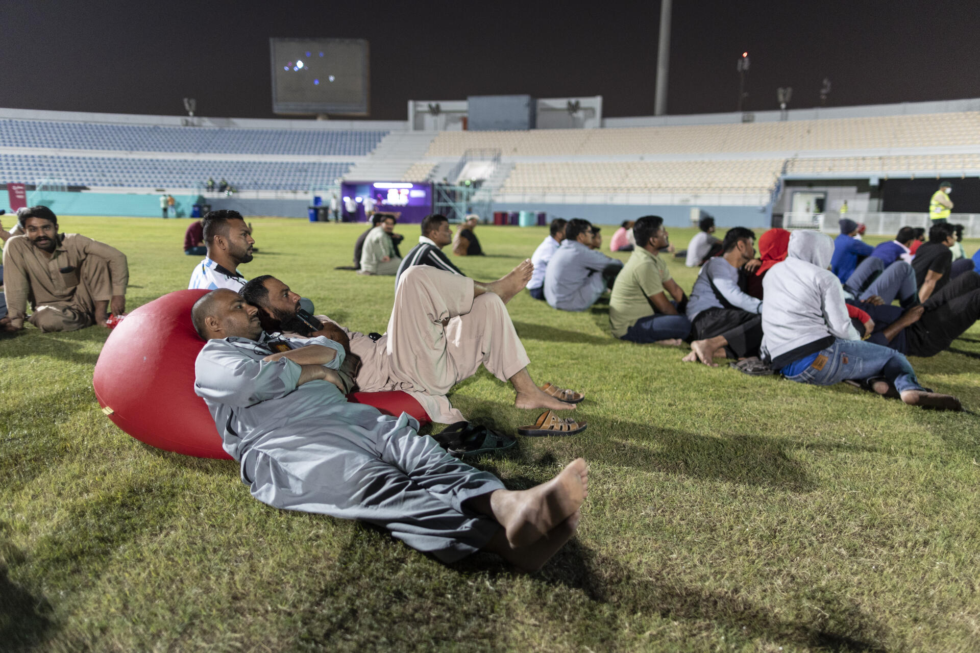Inside the fan zone, during the Poland-Mexico match, in Doha, Qatar, on November 22, 2022.