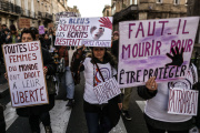During a demonstration against sexual and patriarchal violence, in Bordeaux, November 27, 2021.