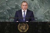 Le ministre des affaires étrangères biélorusse, Vladimir Makeï, au siège de l’ONU, le 24 septembre 2022.