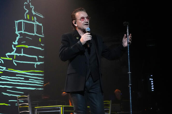 Bono lors de la soirée d’ouverture de « Stories of Surrender », le 2 novembre 2022, au Beacon Theatre, à New York.