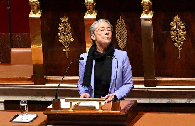 Prime Minister Elizabeth Bourne at the National Assembly in Paris on November 28, 2022.