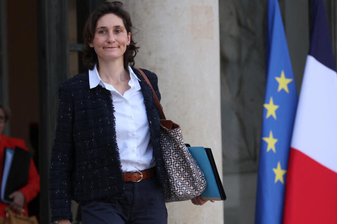 The Minister of Sports and the Olympic and Paralympic Games, Amélie Oudéa-Castéra, at the Elysée Palace in Paris on November 2, 2022.