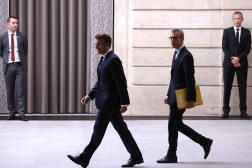 Emmanuel Macron et le secrétaire général de l’Elysée, Alexis Kohler, à Paris, le 15 septembre 2022.