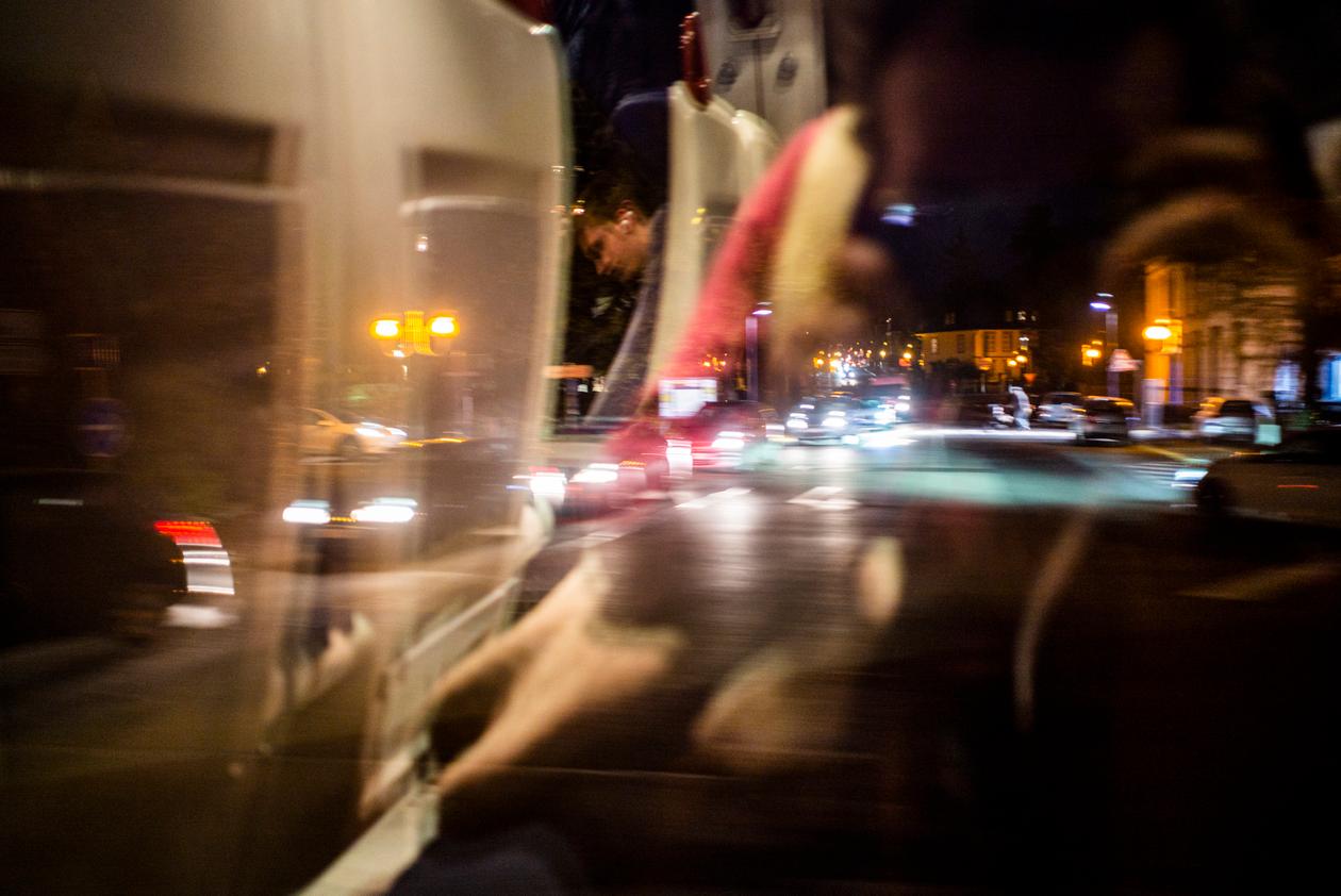 A Barr, le 1er décembre 2022, dans une voiture du train Strasbourg-Sélestat. 