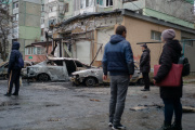 In Kherson (Ukraine), after the Russian bombing of a residential area during the night of November 30, December 1, 2022.