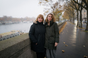 Ukrainians Iryna Dovgan, a beautician, and Alisa Kovalenko, a director, in Paris, December 2, 2022.