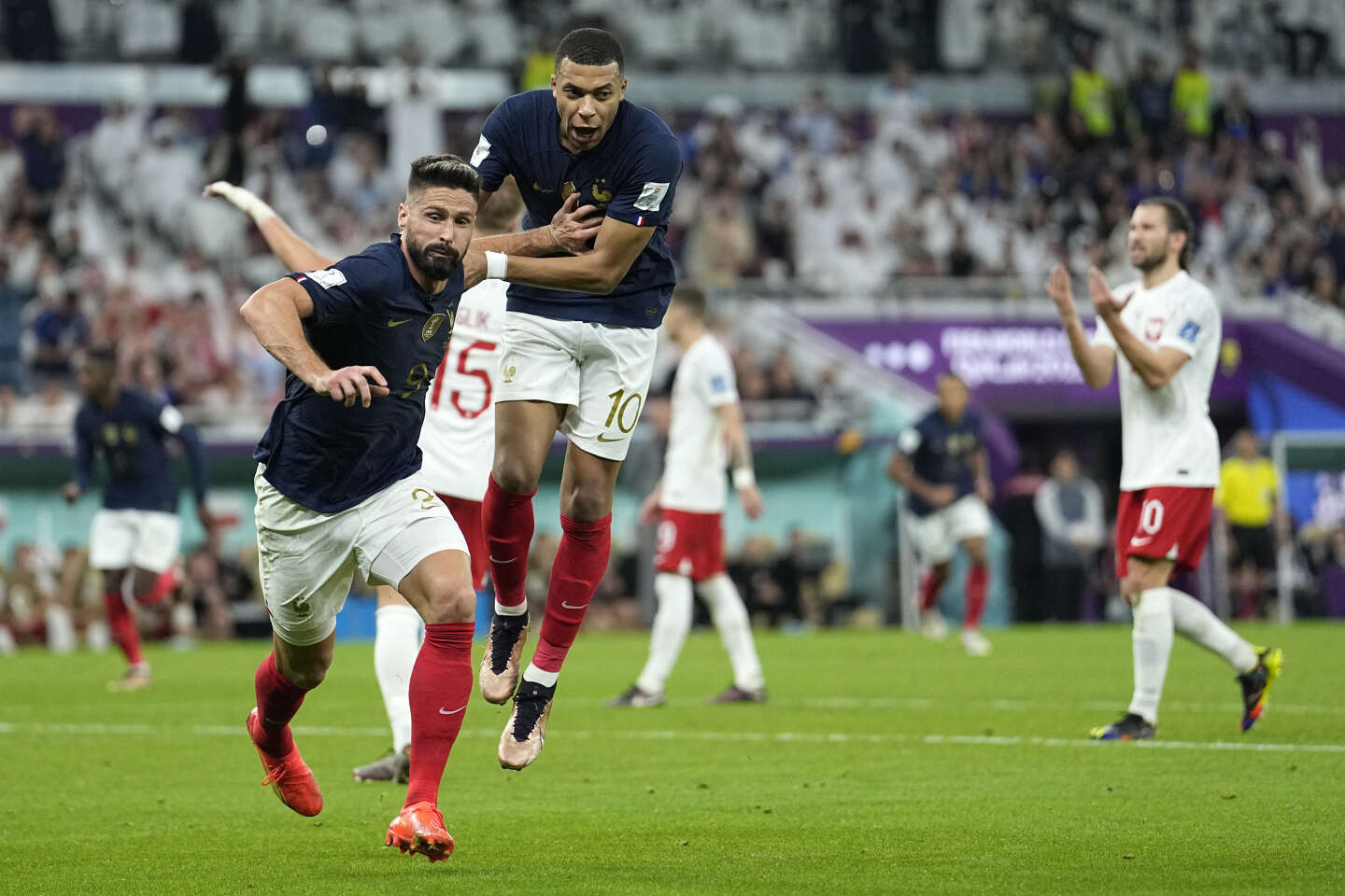 Coupe du monde 2022 : au duo Mbappé-Giroud, la France très reconnaissante contre la Pologne 