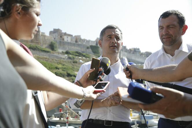 Gérald Darmanin, ministre de l’intérieur, à Bonifacio, en Corse, le 23 juillet 2022.