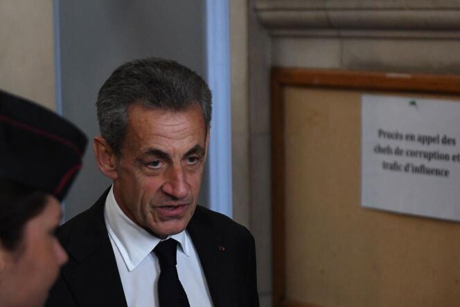 Nicolas Sarkozy, à la cour d’appel de Paris, lors de son procès pour « corruption » et « trafic d’influence », le 5 décembre 2022.