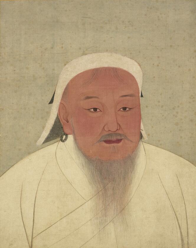 Portrait imaginaire de Gengis Khan (XIVe siècle), Musée national du Palais, à Taipei (Taïwan).
