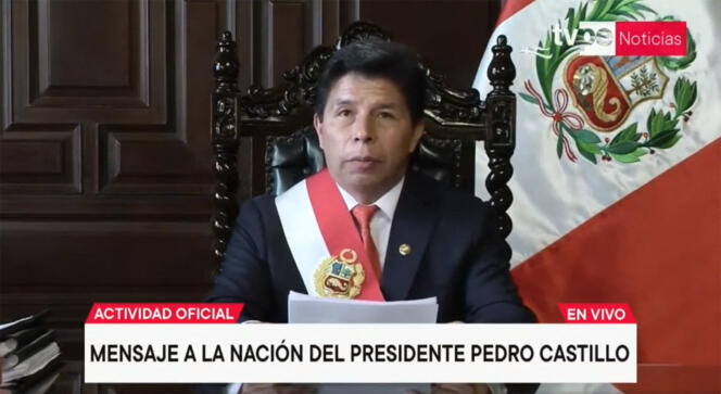 Le président Pedro Castillo a annoncé mercredi 7 décembre dans un message à la nation, la dissolution du Parlement péruvien.