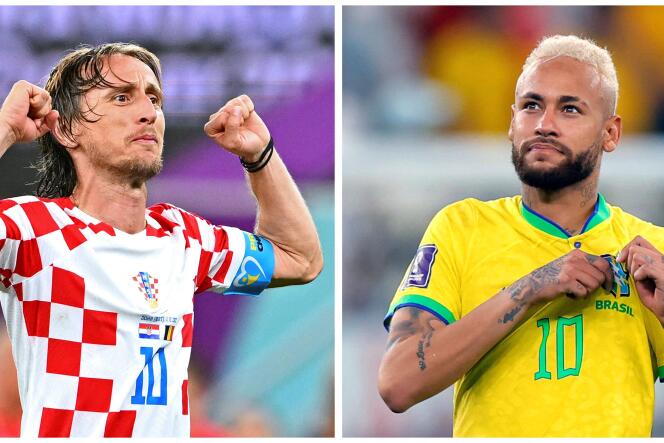 Le Croate Luka Modric (à gauche) et le Brésilien Neymar. 