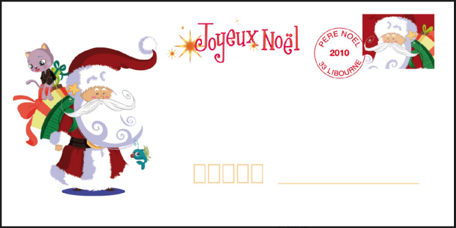 Enveloppe-réponse du Père Noël de La Poste en 2010.