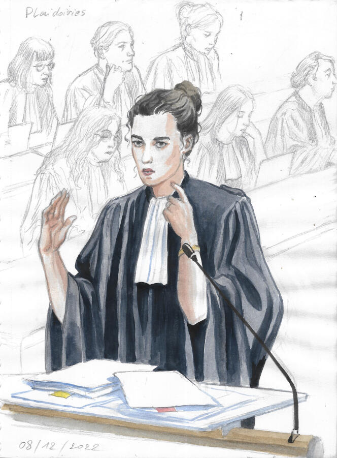 Mᵉ Adélaïde Jacquin, avocate de Ramzi Arefa, au procès de l’attentat de Nice, à Paris, le 9 décembre 2022.