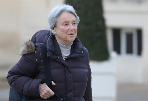French sociologist Dominique Schnapper arrives for a meeting with some 60 intellectuals and the French president as part of the "Great National Debate" on March 18, 2019, at the Elysee Palace in Paris. - The French president has carried out a two-month debate which has seen dozens of town hall meetings held since the middle of January, as part of his response to the "yellow vest" protests, sparked by anger over high costs of living. (Photo by Ludovic MARIN / AFP)