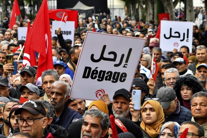 Manifestation contre le président Kaïs Saïed dans la capitale Tunis, le 10 décembre 2022.