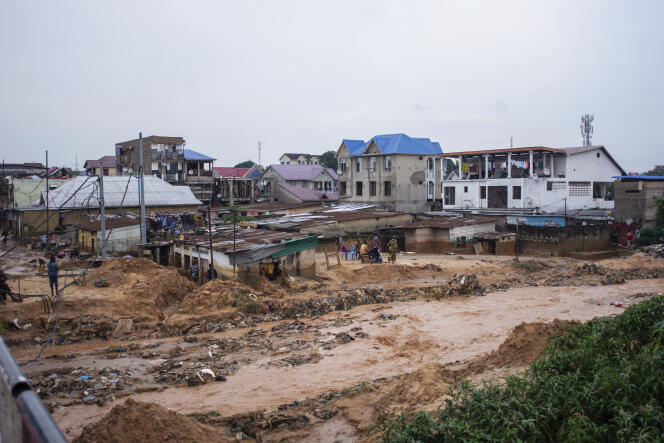 December 13, 2022 Whole areas in Kinshasa are damaged after floods.