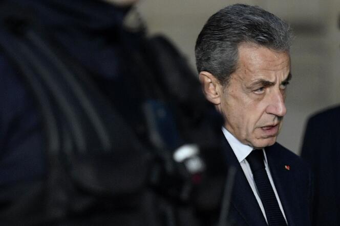 L’ancien président Nicolas Sarkozy au palais de justice pour l’audience d’appel du procès des écoutes, à Paris, le 15 décembre 2022.