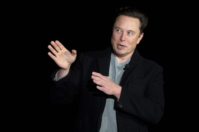 Elon Musk, lors d’une conférence de presse, à Boca Chica, dans le sud du Texas, le 10 fevrier 2022. 