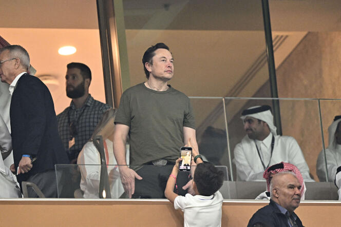 Elon Musk during the 2022 World Cup Final at Lusail Stadium in Doha on December 18, 2022.