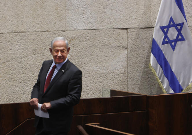 Israëlische premier Benjamin Netanyahu in de Knesset in Jeruzalem, 12 december 2022.