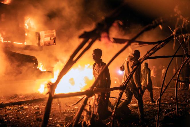 UN vehicles were set on fire by demonstrators frustrated by the advance of the M23 rebels, in Goma, Democratic Republic of Congo, November 1, 2022.